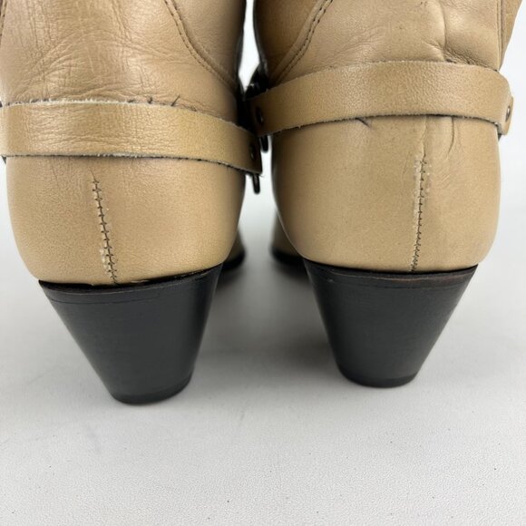 Laredo Womens Cream Leather Western Cowboy Boots Star Studded Strap size 10M - Picture 5 of 16